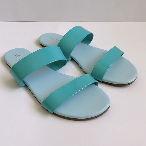 NWOT LC LAUREN CONRAD Turquoise Sandals Size 9 - Picture 3 of 7
